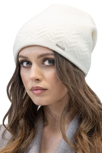 Vivisence Classic Winter Women's Hat With Perfect Fit Design Two Pleats For Comfort Warm And Soft Woolen Yarn Insulated Lining Delicate Ideal For Cold Winter And Autumn Days, Ecru