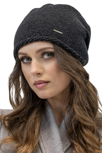 Vivisence Classic Women's Winter Hat Made From Warm And Soft Woolen Yarn With Perfect Fit Design Soft Insulated Lining Ideal For Cold Autumn And Winter Weather, Black Melange