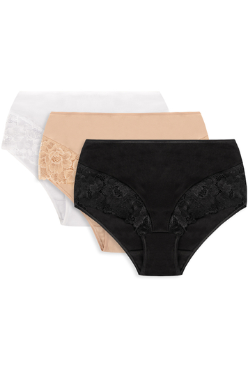 Vivisence Classic women's briefs in 3-pack 4008 , White/Beige/Black