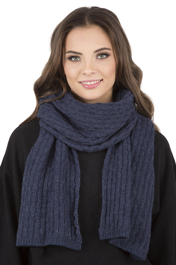 Vivisence Elegant Ladies Winter Scarf Made Of Thick Soft And Warm Fabric For Ultimate Comfort And Style Perfect For Cold Winter And Autumn Days , Dark Blue