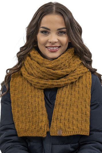 Vivisence Elegant Ladies Winter Scarf Made Of Thick Soft And Warm Fabric For Ultimate Comfort And Style Perfect For Cold Winter And Autumn Days , Dark Yellow