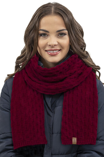 Vivisence Elegant Ladies Winter Scarf Made Of Thick Soft And Warm Fabric For Ultimate Comfort And Style Perfect For Cold Winter And Autumn Days , Maroon