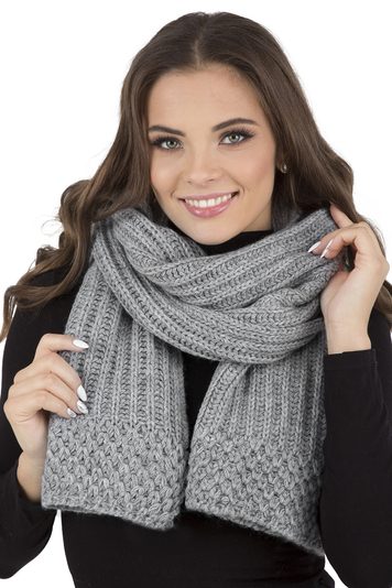 Vivisence Elegant Ladies Winter Scarf With Extra-Long Made From Warm And Soft Fabric Blend Perfect For Cold Winter And Autumn Days Ideal For Everyday Use, Light Grey