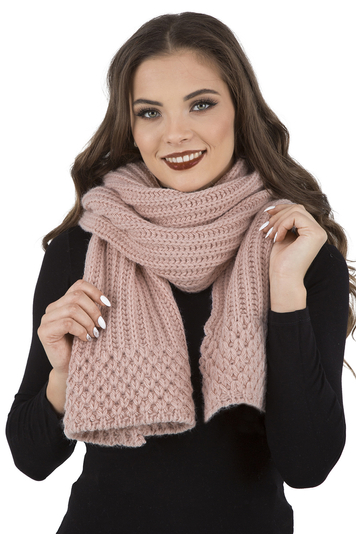 Vivisence Elegant Ladies Winter Scarf With Extra-Long Made From Warm And Soft Fabric Blend Perfect For Cold Winter And Autumn Days Ideal For Everyday Use, Powder Pink