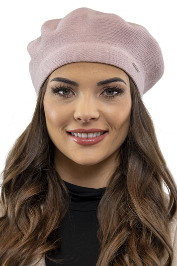 Vivisence Elegant Women's Winter Beret And Scarf Set Made Of Warm Thick And Soft Fabric With Wool Blend For Ladies Ideal For Cold Winter And Autumn Days , Light Pink