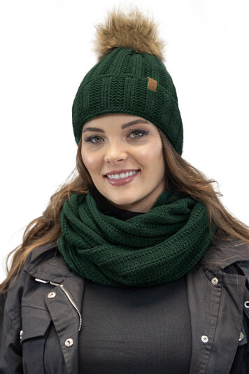 Vivisence Fashionable Classic Tube Scarf For Women Made Of Warm And Soft Yarn For Maximum Comfort And Style Perfect For Cold Winter And Autumn Weather, Green