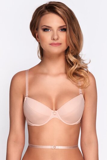 Vivisence Kate 1011 underwired push-up bra backless strapless multiposition, Beige