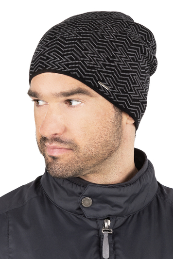 Vivisence Men's Striped Hat Classic Style M7002, Made in EU, Black