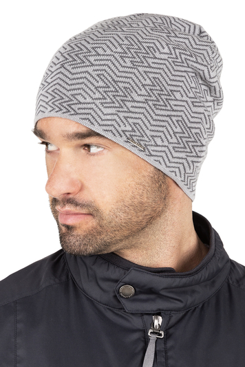Vivisence Men's Striped Hat Classic Style M7002, Made in EU, Grey