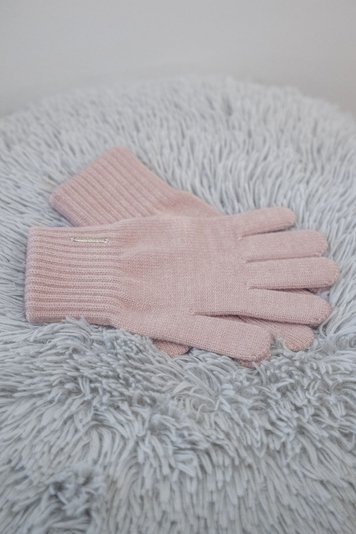 Vivisence Stylish And Warm Five-Finger Winter Gloves For Women With Wide Welt Finish Soft And Warm Wool Blend Material Ideal For Winter And Cold Autumn Days, Pink