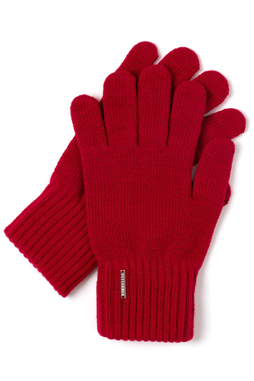 Vivisence Stylish And Warm Five-Finger Winter Gloves For Women With Wide Welt Finish Soft And Warm Wool Blend Material Ideal For Winter And Cold Autumn Days, Red