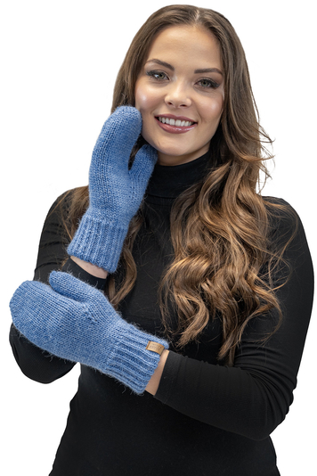 Vivisence Stylish Women's Mittens Made Of Warm And Soft Yarn With Elegant Ribbed Cuff Design Ideal For Stylish Outfits Perfect Gloves For Cold Winter And Autumn Weather, Jeans