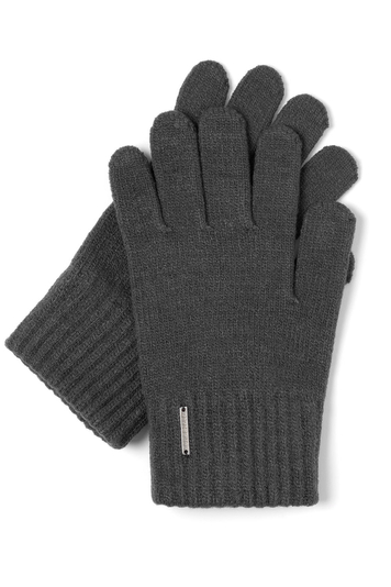 Vivisence Stylish Women’s Winter Gloves Warm And Soft With Five-Finger Design Wide Cuff Finis Soft Wool Blend Material Perfect For Cold Winter Days, Graphite