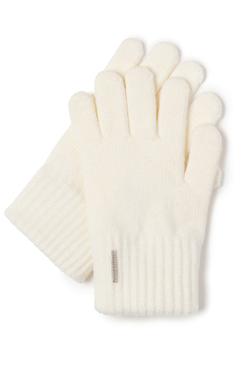 Vivisence Stylish Women’s Winter Gloves Warm And Soft With Five-Finger Design Wide Cuff Finis Soft Wool Blend Material Perfect For Cold Winter Days, White