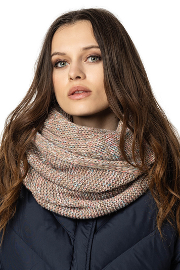 Vivisence Stylish and Elegant Women’s Winter Snood Scarf Thick and Warm for Ultimate Comfort Crafted Perfect Accessory for Staying Cozy and Chic During Cold Weather, Brown Melange