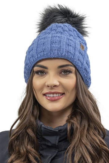 Vivisence Winter Womens Elegant Winter Hat With Pom Pom Soft Fleece Lining For Ladies Warm And Comfortable Perfect For Cold Days And Everyday Wear, Jeans