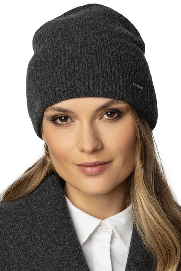 Vivisence Winter Women's Hat With Perfect Fit Design Turned-Up Hem Soft And Warm Merino Wool And Cashmere Blend For Cold Autumn And Winter Days, Graphite