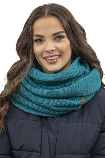 Vivisence Women Winter Loop Scarf Warm and Cozy Neck Covering for Winter and Autumn Warm Thick Scarf, Classic Winter Scarf for Ladies, Modell 7103S, Made in The EU, Dark Turquise