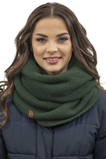 Vivisence Women Winter Loop Scarf Warm and Cozy Neck Covering for Winter and Autumn Warm Thick Scarf, Classic Winter Scarf for Ladies, Modell 7103S, Made in The EU, Green
