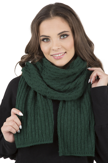 Vivisence Women Winter Scarf Warm and Cozy Neck Covering for Winter and Autumn Warm Thick Scarf, Classic Winter Scarf for Ladies, Modell 7015S, Made in The EU, Green
