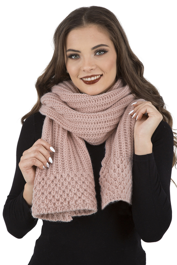 Vivisence Women Winter Scarf Warm and Cozy Neck Covering for Winter and Autumn Warm Thick Scarf, Classic Winter Scarf for Ladies, Modell 7016S, Made in The EU, Powder Pink