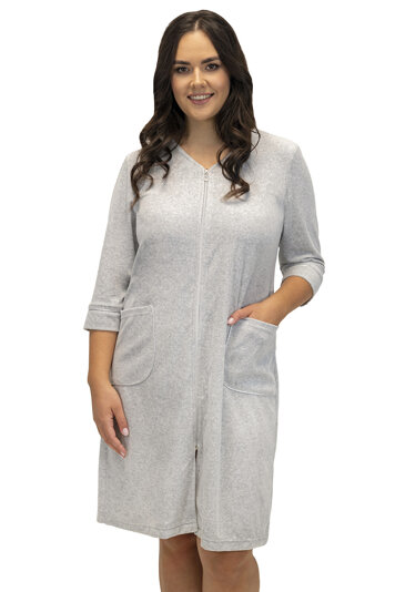 Vivisence classic ladies dressing gown 5027, Grey