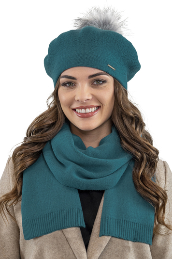 Vivisence classic ladies scarf with wool 7104 , Turquoise