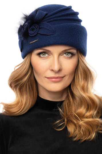 Vivisence elegant woolen hat for women 7058 , Dark Blue