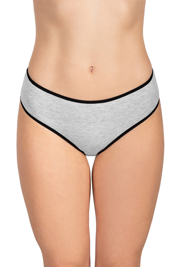 Vivisence smooth ladies briefs 4016, Black Band: Grey