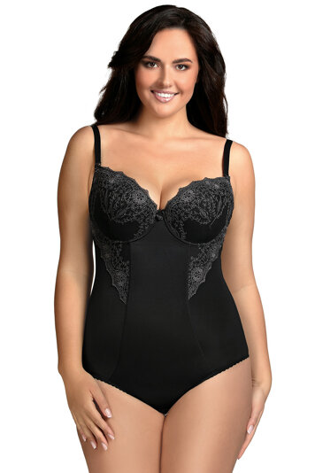 Vivisence underwired floral shaping body 6001, Black