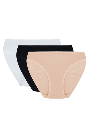 Vivisence women's smooth briefs 4002 , White/Black/Beige