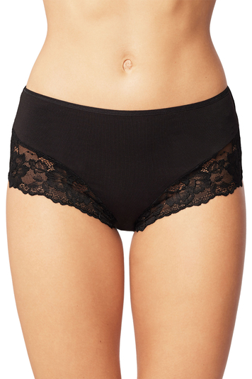 Vivisence women's smooth high waist lace briefs 4008, Black