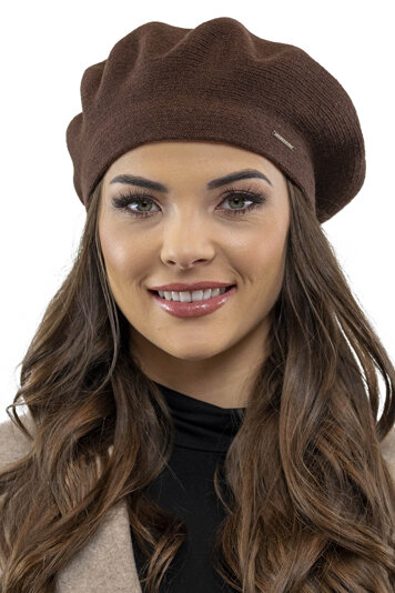 Vivisence women's smooth winter beret 7005, Brown