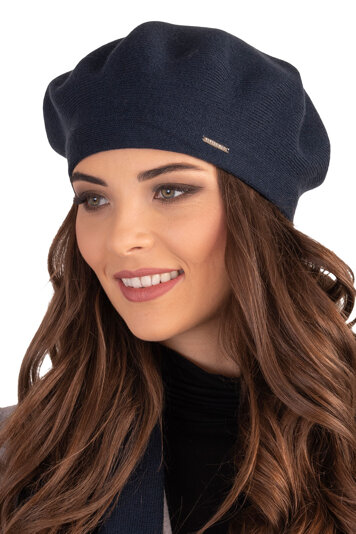 Vivisence women's smooth winter beret 7005, Dark Blue