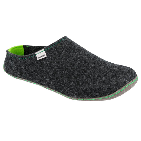 Vollsjö Women Slippers Made of Felt, House Shoes Dark Gray Shoes For Ladies, Comfortable House Footwear, Felt Slippers, Casual Shoes, Home Slippers, Made in the EU, Dark Grey-Green