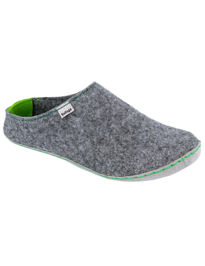 Vollsjö Women Slippers Made of Felt, House Shoes Light Gray Shoes For Ladies, Comfortable House Footwear, Felt Slippers, Casual Shoes, Home Slippers, Made in the EU, Grey-Green