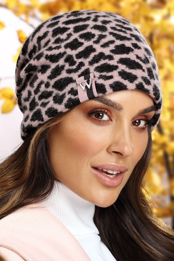 Willi stylish ladies animal print woolen hat Amiena, Black