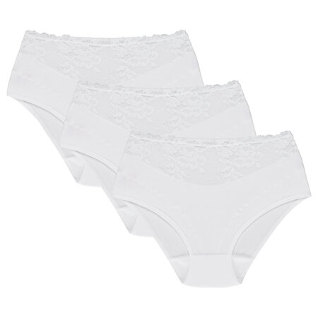 Wolbar ladies briefs with lace WB415 3-pack, White