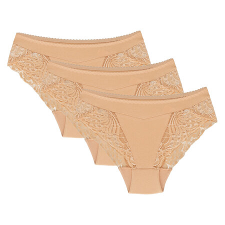 Wolbar women's briefs with lace WB408 3-pack, Beige