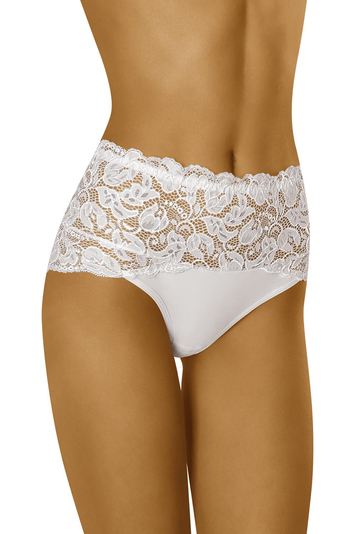 Wolbar women's lace high waist briefs WB414 , White