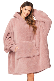 Vivisence Damen Deckenpullover Mit Socken Warm Flauschig One Size Geschenk 5028Kmpl, Pink