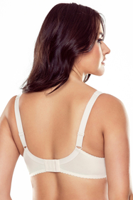 Vivisence Soutien Gorge Semi Rembourré Femme Dentelle Florale Bretelles Réglables Armatures Confort Quotidien Fermeture À Crochets 1056, beige