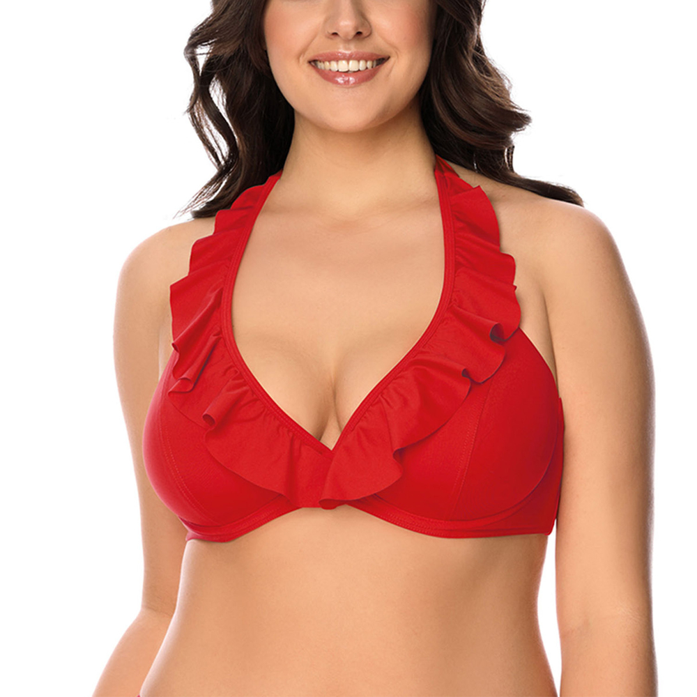 Vivisence 3220 classic ladies smooth maxi bikini top, red