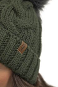 Vivisence Bonnet Femme Et Écharpe Pour L'automne et L'hiver À Pompon Cache-cou Ensemble Classique En Fils Chauds Avec Doublure En Polaire Parfait Pour Les Journées Froides 7014, vert