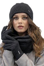 Vivisence Écharpe Tube Femme Hiver Moderne Et Confortable Pour Journées Froides 7108, noir mélange
