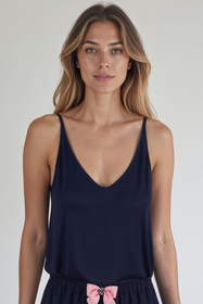 Vivisence Femme Haut de Pyjama Viscose Décolleté en V Confort Nuit 2200, 