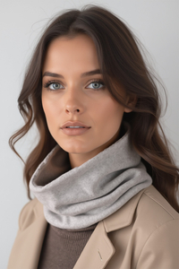 Vivisence Femme Snood Hiver Tricot Doux En Coton Confortable Chaleur Chaque Jour, gris clair