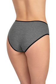 Vivisence Culotte Classique Slip pour Femme Lot de 3 Figi 4016, bande noire : gris/gris foncé/gris