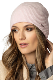 Vivisence Damen Mütze Winter Weich Strickmütze Umschlag-Saum Innenfutter 7096, puderrosa