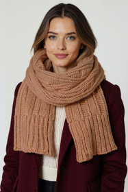 Vivisence Femme Écharpe Hivernale Laine Et Coton Douce Et Chaude Au Quotidien, beige